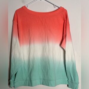 Coral and Mint Ombre sweatshirt.  Women’s Large